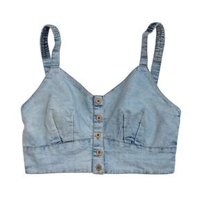 BOG Collective Crop Top Chambray Small